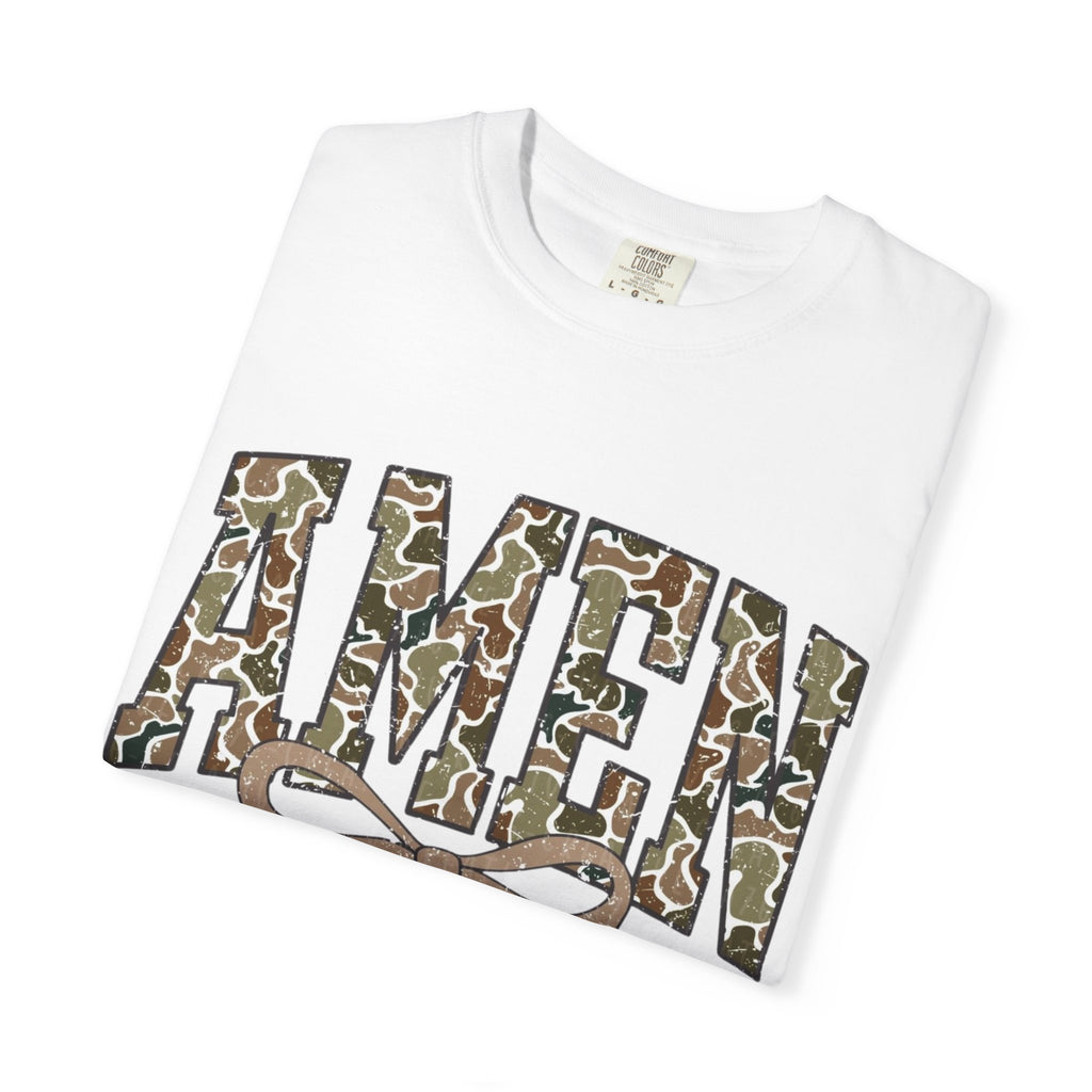 Amen Camo Graphic T-shirt — Faith-Inspired Casual Tee