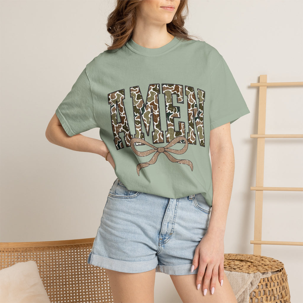 Amen Camo Graphic T-shirt — Faith-Inspired Casual Tee