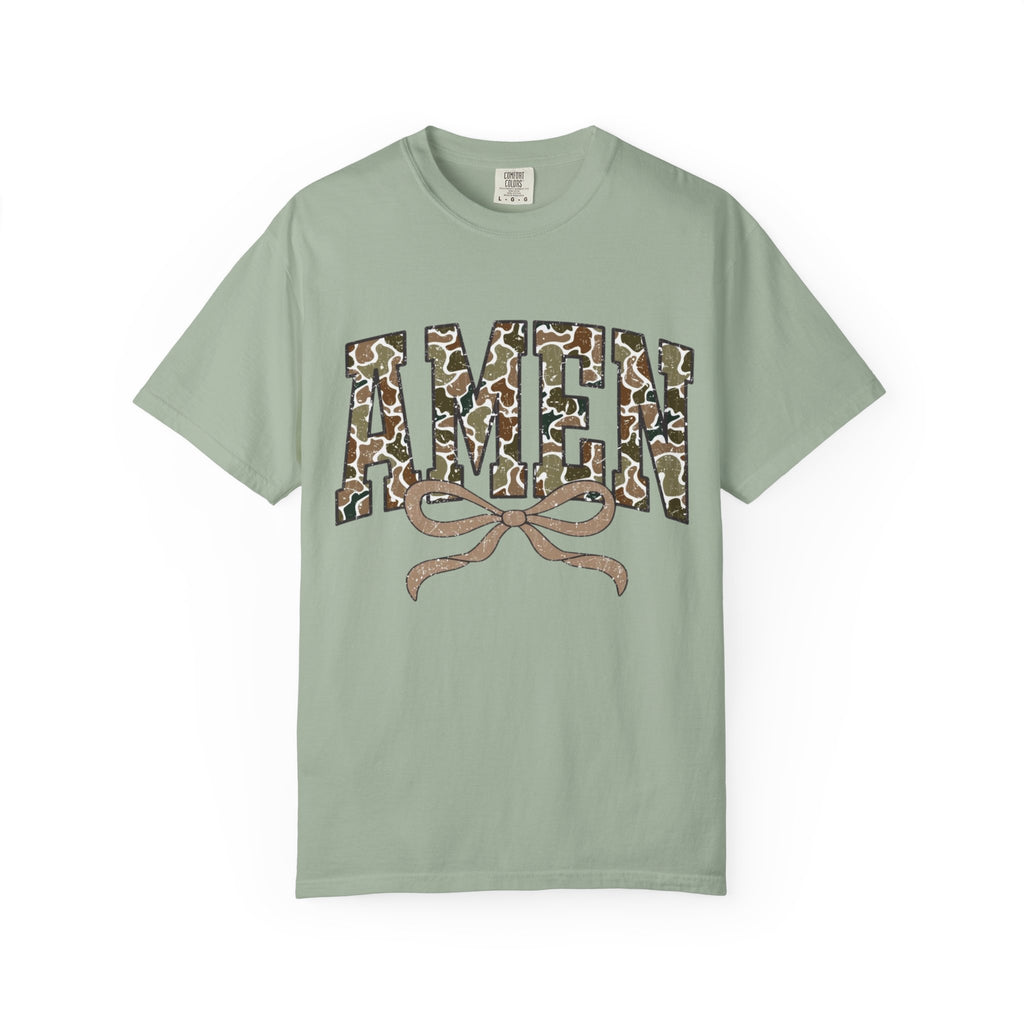 Amen Camo Graphic T-shirt — Faith-Inspired Casual Tee
