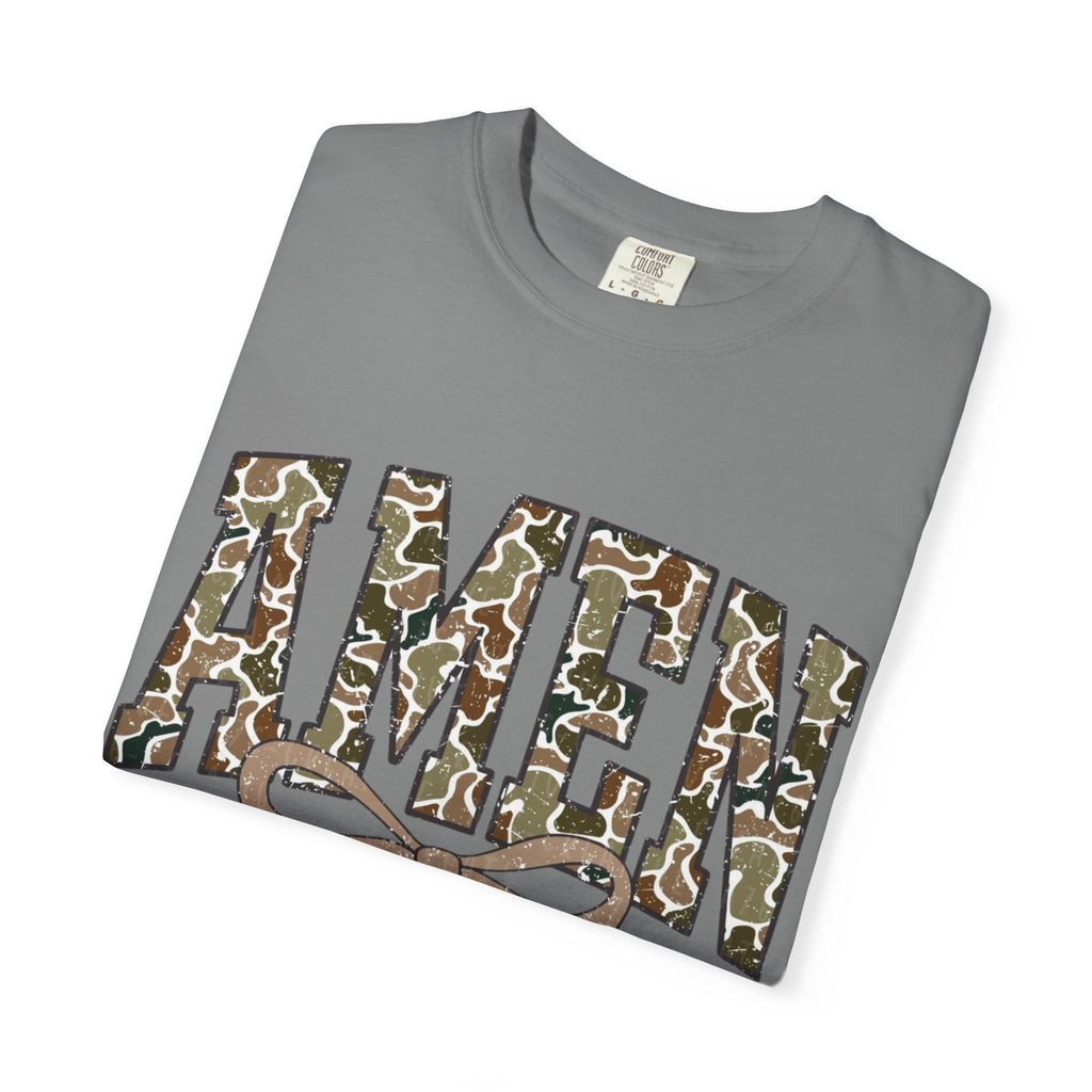 Amen Camo Graphic T-shirt — Faith-Inspired Casual Tee