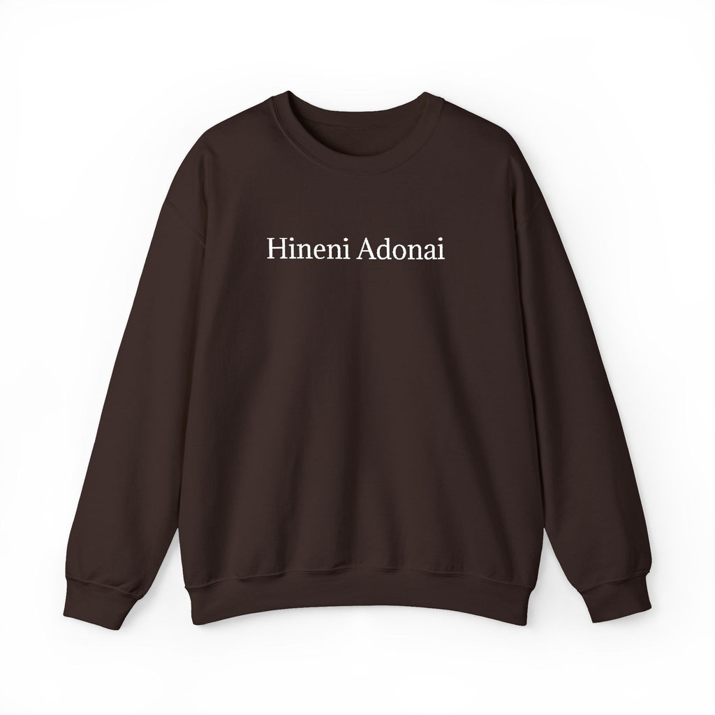 Hineni Adonai Crewneck Sweatshirt — Jewish Faith Hebrew Prayer Pullover