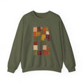 Fall Patchwork Leaves Crewneck Sweatshirt | Thanksgiving Plaid Autumn