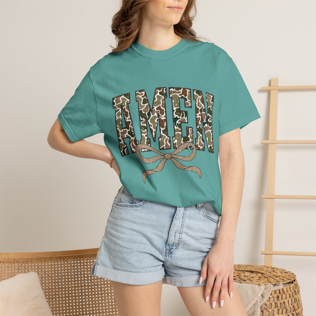 Amen Camo Graphic T-shirt — Faith-Inspired Casual Tee
