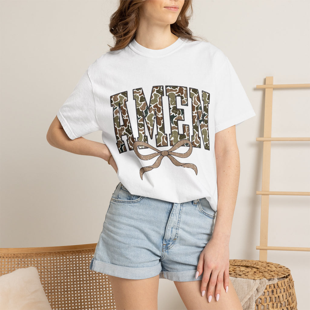 Amen Camo Graphic T-shirt — Faith-Inspired Casual Tee