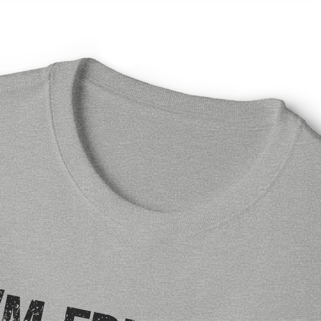 Funny Boxy Tee — "I'm Friendly But My Wife Isn't Don't Touch" Graphic