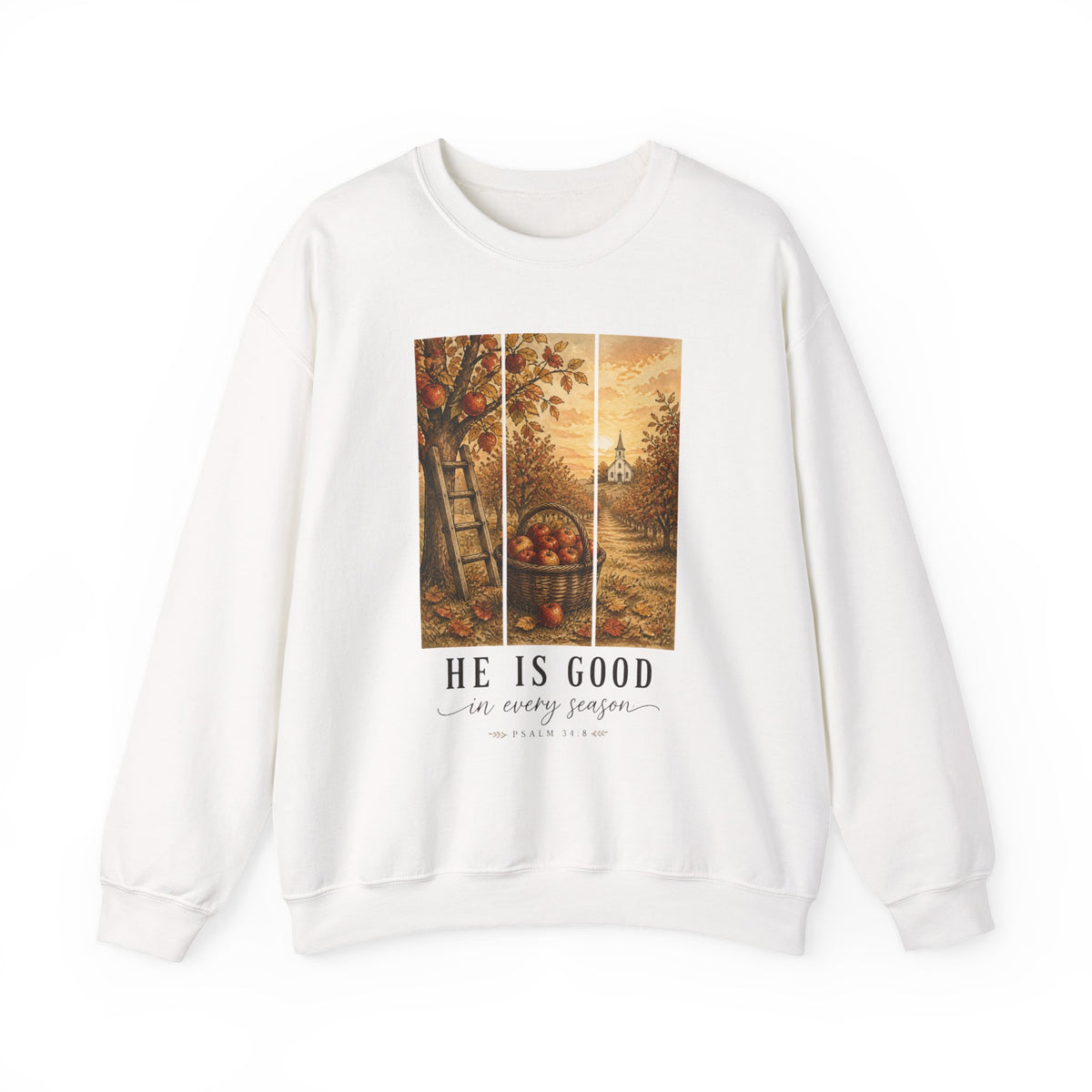 He Is Good Crewneck Sweatshirt | Christian Autumn, Fall Leaves