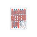 Tournament Weekend Club Sticker | Baseball Varsity Stripes, Bat & Ball