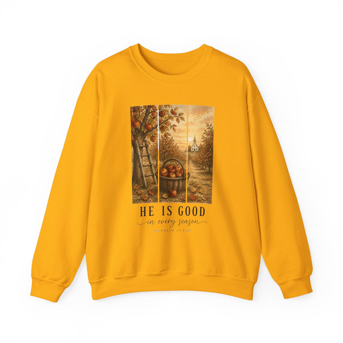 He Is Good Crewneck Sweatshirt | Christian Autumn, Fall Leaves