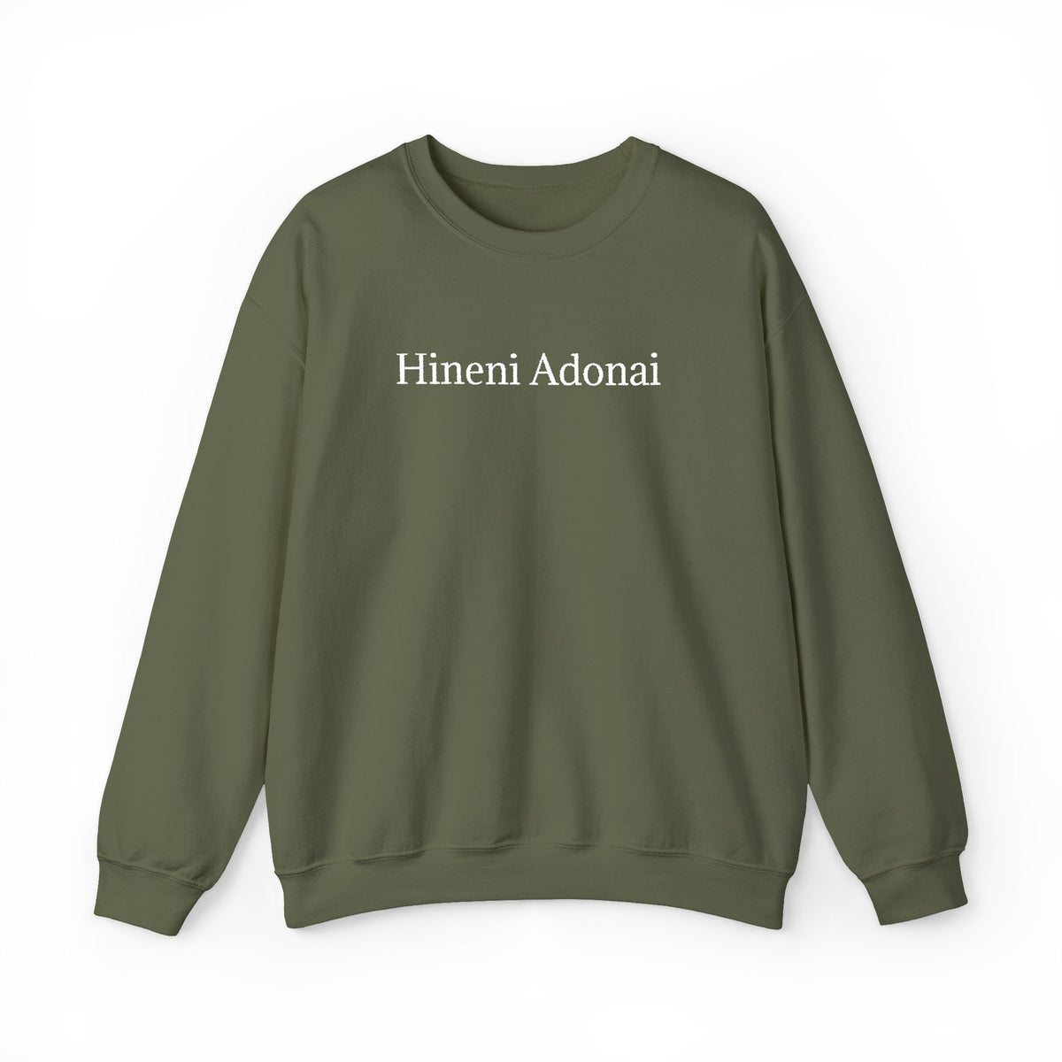 Hineni Adonai Crewneck Sweatshirt — Jewish Faith Hebrew Prayer Pullover