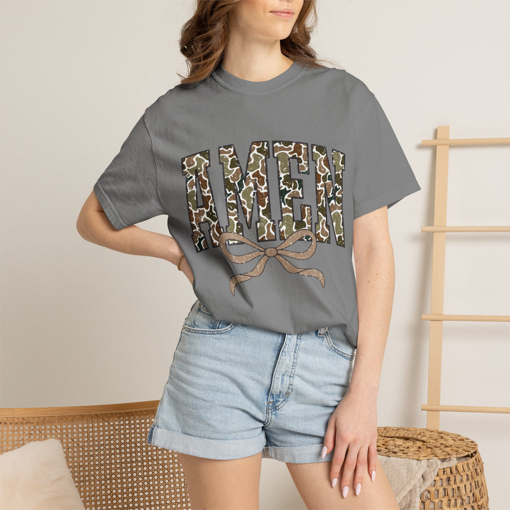 Amen Camo Graphic T-shirt — Faith-Inspired Casual Tee