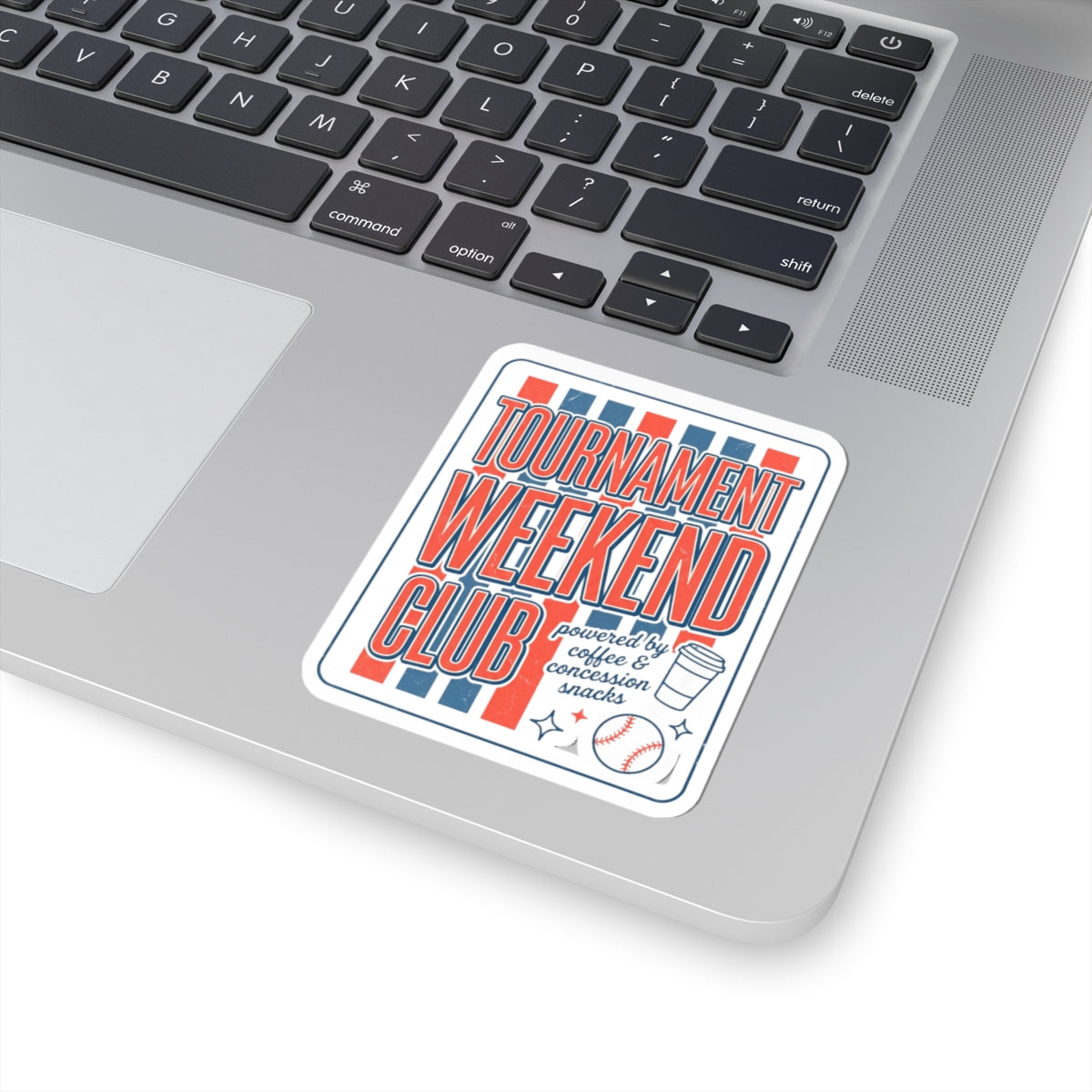Tournament Weekend Club Sticker | Baseball Varsity Stripes, Bat & Ball