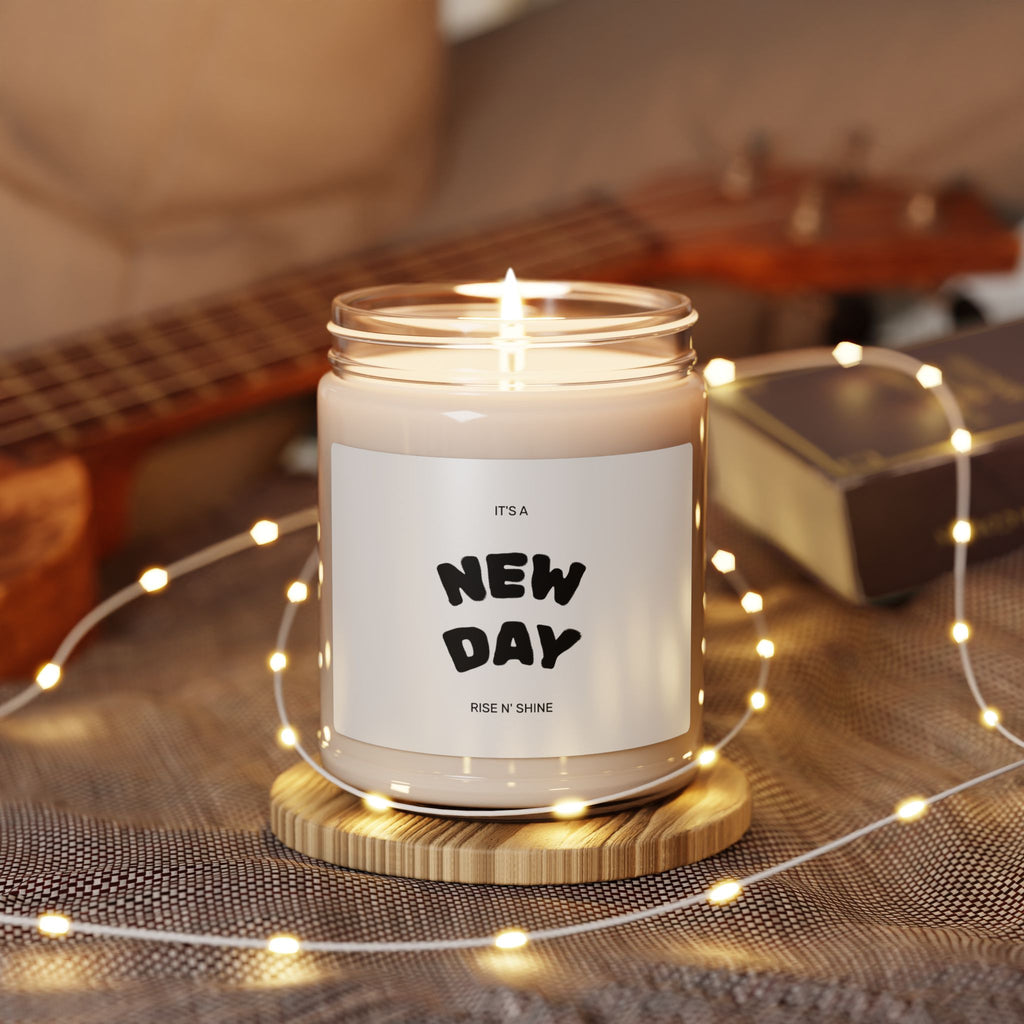 New Day Scented Soy Candle – 9oz Motivational 'It's a New Day' Candle (Rise & Shine)