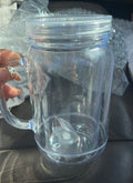 Mason Jar Acrylic Snowglobe Tumbler 24 oz