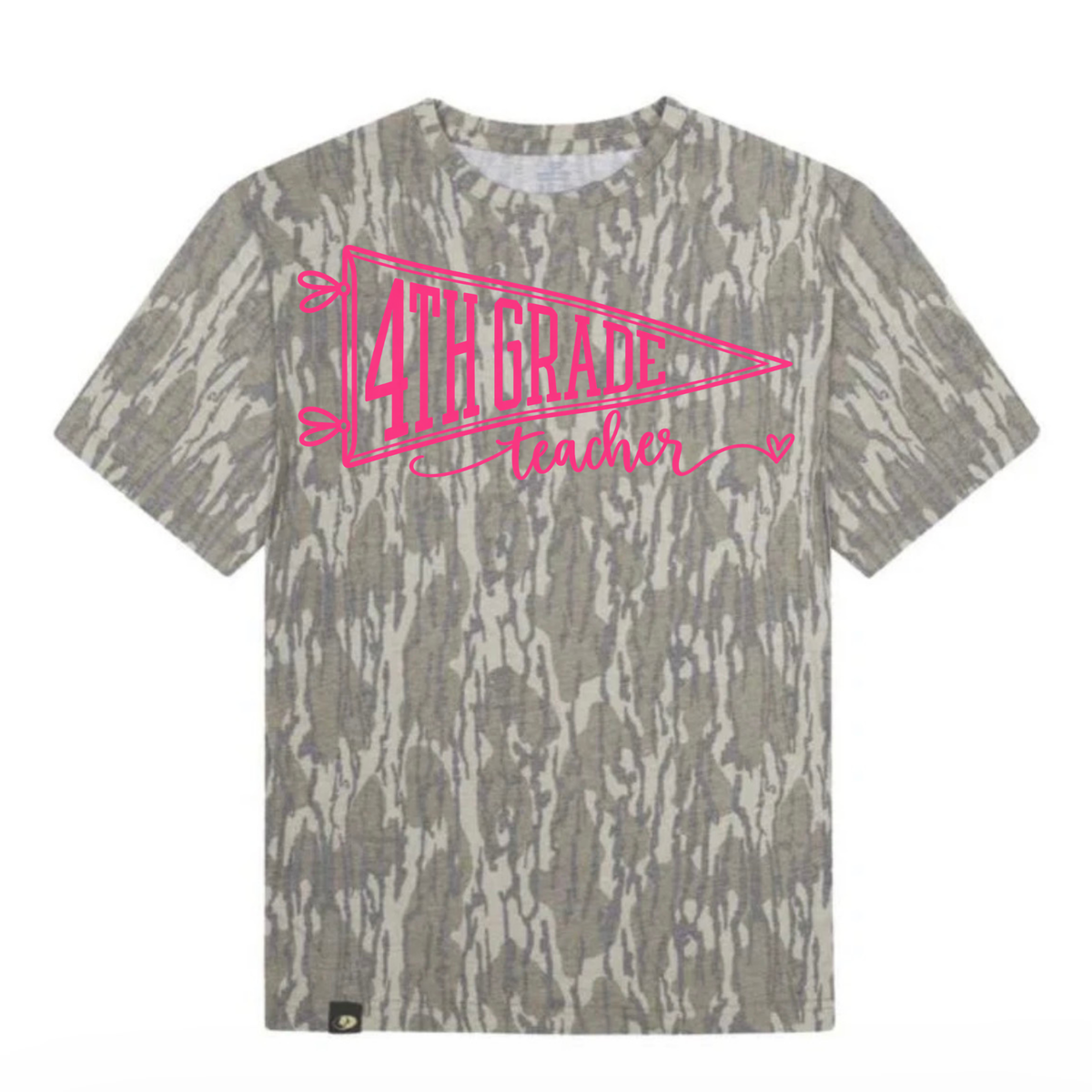4th Grade Teacher Glitter Camo Tee